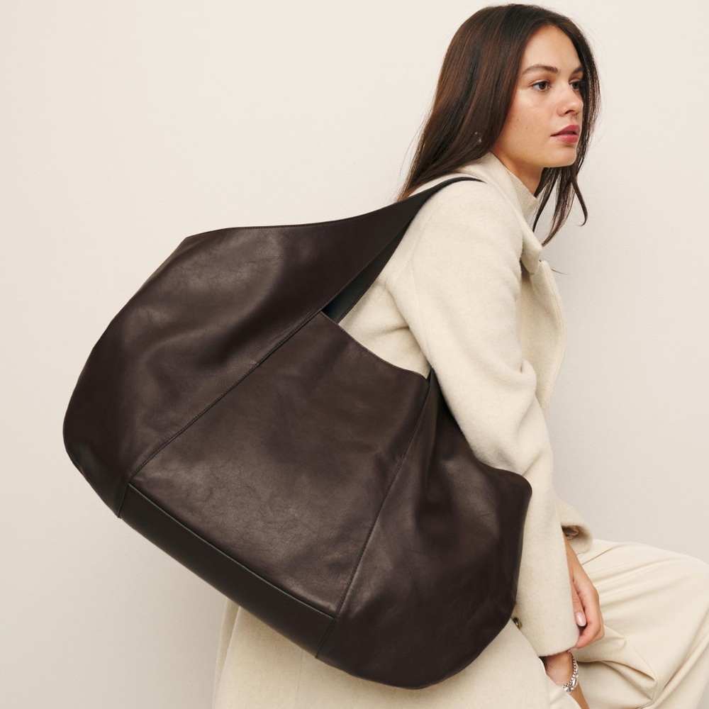 Reformation Dark Brown vittoria east west leather tote